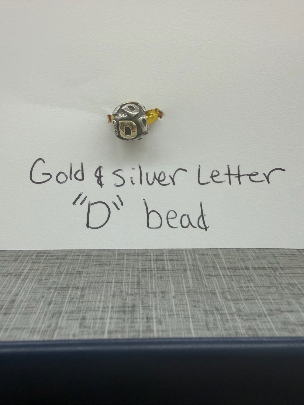 Pandora Retired 14K Gold Sterling Silver Letter D Initial Charm 790298D
